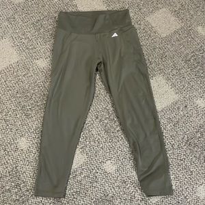 Adidas women’s tight fit leggings, khaki green, large